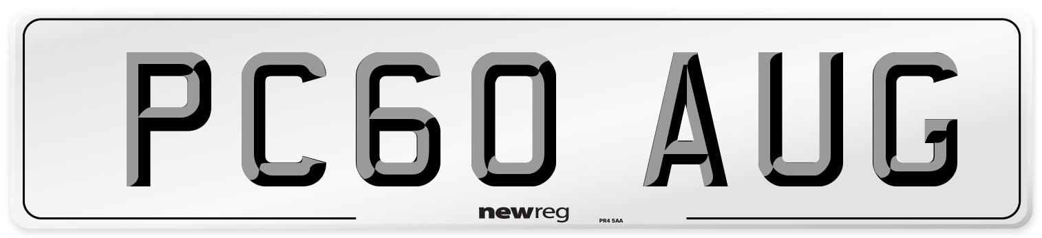 PC60 AUG Number Plate from New Reg